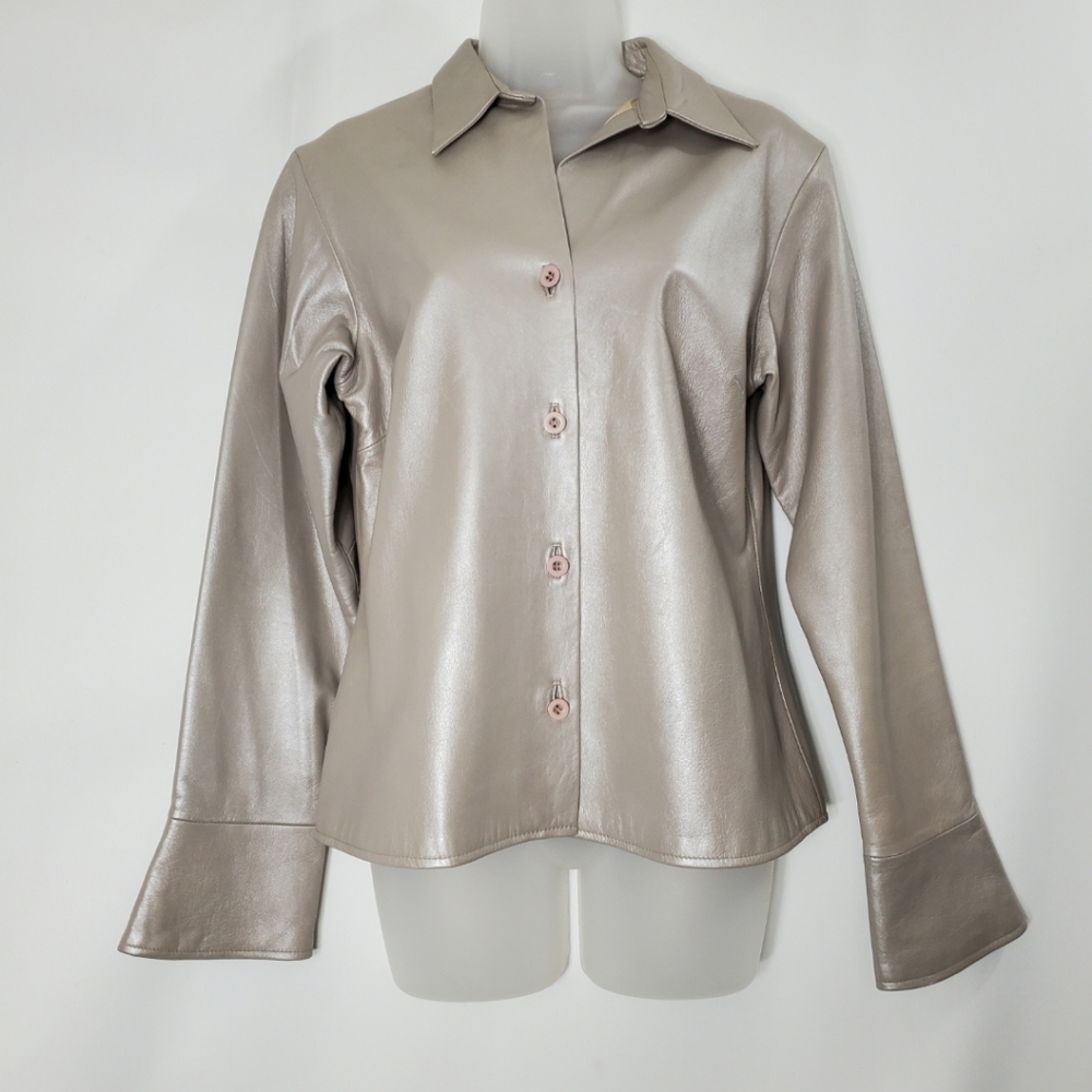 Nicola Berti Leather Shacket